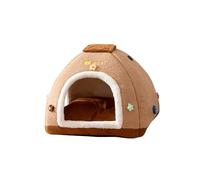 Galatée Casa para Gatos, Cálida y Bonita Cama Cueva para Gatos, Suave Tienda De Campaña con Cojín Extraíble, Acogedora Cama para Perros, Cómoda Casa para Cachorros, Gatitos y Conejos(S, Marrón)
