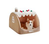 Galatée Casa para Gatos, Cama Extraíble y Lavable para Mascotas, Divertida Casa De Nieve para Gatos, Linda Cama Cueva para Perros, Nido para Perros Cálido y Cómodo(S, Marrón)