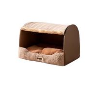 Galatée Casa para Gatos, Linda Cama para Perros, Cueva Plegable y Suave con Cojín Desmontable, Nido para Mascotas con Base Antideslizante, Cómoda Tienda De Campaña para Perros(XL, Marrón Claro)