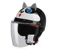 Galatée Casco de Bici para Niños Patinetes Eléctricos Riciclos Skateboarding y Bicis, Viene con una Cálida Bufanda y Visera de Protección Facial(Perrito, Edad 5-12 años)