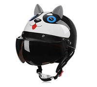 Galatée Casco de Bici para Niños Patinetes Eléctricos Riciclos Skateboarding y Bicis, Viene con una Cálida Bufanda y Visera de Protección Facial(Perrito, Edad 5-12 años)