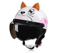 Galatée Casco de Bici para Niños Patinetes Eléctricos Riciclos Skateboarding y Bicis, Viene con una Cálida Bufanda y Visera de Protección Facial(Gato, Edad 5-12 años)