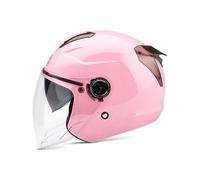 Galatée Cascos De Motocicleta para Hombres y Mujeres, Cascos De Ciclomotor con Viseras.El Cabezal Anticolisión Protege La Seguridad Vial De Los Usuarios（Rosa）