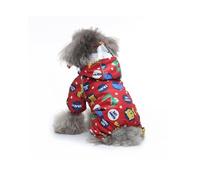 Galatée Chaqueta De Lluvia para Perros con Capucha, Abrigo Impermeable con Orificio De Correa y Tiras Reflectantes (M, León Rojo)