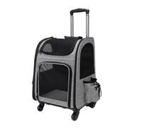 Galatée Cochecito para Mascotas, Mochila para Perros con Ruedas Extraíbles, Mochila para Perros Aprobada por Aerolíneas, Bolsa De Viaje para Mascotas con Ventanas De Ventilación De Malla(Gris)