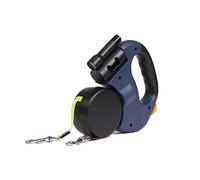 Galatée Correa para Perros Retráctil, Correa para Perros Extensible 3m con Linterna Led, Cuerda De Tracción Telescópica Doble para Perros Pequeños y Medianos De Menos De 20 Kg(Gris Oscuro)