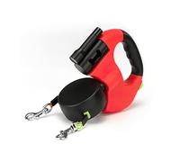 Galatée Correa para Perros Retráctil, Correa para Perros Extensible 3m con Linterna Led, Cuerda De Tracción Telescópica Doble para Perros Pequeños y Medianos De Menos De 20 Kg(Rojo)