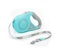 Galatée Correa para Perros Retráctil, Fácil Freno y Bloqueo con Un Solo Botón Correa Extensible para Perros con Linterna LED(M, Longitud De La Cuerda 5M, Verde)