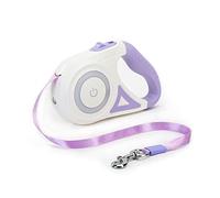 Galatée Correa para Perros Retráctil, Fácil Freno y Bloqueo con Un Solo Botón Correa Extensible para Perros con Linterna LED(S, Longitud De La Cuerda 3M, Púrpura)