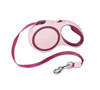 Galatée Correa Retráctil para Perro, Freno y Bloqueo con Un Botón, Correa para Perro Extensible Sin Enredos De 360° con Cinta Trenzada De Nailon De Alta Densidad(S, Rosado)