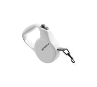 Galatée Correa Retráctil para Perros, Cinta De Nailon Resistente Que No Se Enreda, Mango Antideslizante, Correa para Perros para Entrenar y Correr, Freno con Una Mano, Pausa y Bloqueo(Blanco)