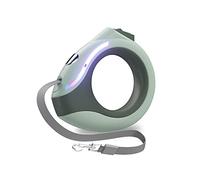 Galatée Correa Retráctil y Extensible 3m con Linterna Led, Freno y Bloqueo De Un Botón para Perros De hasta 20 Kg (Verde)