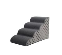 Galatée Escalera para Mascotas, Fabricada En Material Transpirable De Felpa De Algodón, Extraíble y Lavable, con Rampa Lateral Antideslizante y Resistente（4 Capas, Lunares Grises）