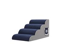 Galatée Escalera para Mascotas, Fabricada En Material Transpirable De Felpa De Algodón, Extraíble y Lavable, con Rampa Lateral Antideslizante y Resistente（4 Capas, Gris a Rayas）