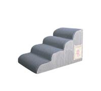 Galatée Escalera para Mascotas, Fabricada En Material Transpirable De Felpa De Algodón, Extraíble y Lavable, con Rampa Lateral Antideslizante y Resistente（4 Capas, Rayas Gris-Azul）