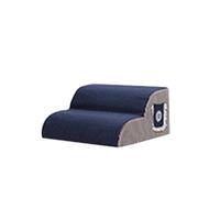 Galatée Escalera para Mascotas, Fabricada En Material Transpirable De Felpa De Algodón, Extraíble y Lavable, con Rampa Lateral Antideslizante y Resistente（2 Capas, Gris a Rayas）