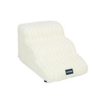 Galatée Escalera para Mascotas, Fabricada En Terciopelo y Esponja Resistente, con Base Antideslizante y Funda Lavable y Extraíble. Apta para Gatos y Perros(Escalera Blanca de Tres peldaños)