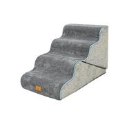 Galatée Escalera Plegable para Mascotas, Totalmente Desmontable y Lavable, Rellena De Esponja, Antideslizante y Resistente Al Desgaste, Apta Tanto para Gatos como para Perros (Gris)