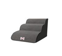 Galatée Escaleras para Mascotas, Rampa para Mascotas Extraíble y Lavable, Escaleras para Perros De Esponja De Alta Densidad(Escalera para Mascotas de 3 Niveles, Gris)