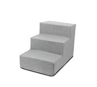 Galatée Escaleras para Perros, Cubierta Lavable y con Cremallera Rampa Extraíble para Mascotas, Escalones para Perros para Cama Alta y Sofá, Parte Inferior Antideslizante(3 Pisos De Escaleras, Gris)