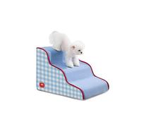Galatée Escaleras para Perros, Escaleras Inclinadas con Funda Extraíble y Lavable, Rampa para Mascotas para Camas Altas y Sofás, Rampa Antideslizante y Equilibrada para Mascotas(3-Paso, Azul)