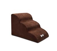 Galatée Escaleras para Perros, Escaleras para Mascotas para Perros y Gatos, Escaleras De 3 Escalones para La Cama y Sofá, Cubierta con Cremallera y Cremallera Rampa para Mascotas(Marrón)