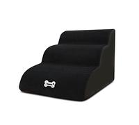 Galatée Escaleras para Perros, Escaleras Suaves para Mascotas con Cubierta Lavable y con Cremallera, Escalones De Rampa para Perros Fáciles De Escalar, Rampas para Perros para Sofá Cama(Negro)