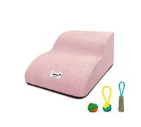 Galatée Escalones De Espuma De Alta Densidad para Mascotas De 2 Niveles, Escaleras para Perros y Rampa para Cama Alta o Sofá, para Perros Heridos, Mascotas con Dolor Articular(Rosado)