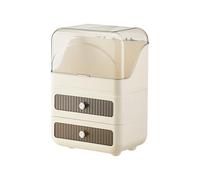 Galatée Estilo Crema Prueba de Polvo Organizador Maquillaje,Cajas Almacenamiento Maquillaje Multicapa Organizador joyería multifunción Caja de Lápiz Labial - Marrón Oscuro