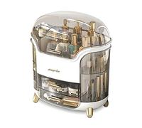 Galatée Gran Capacidad Prueba de Polvo Organizador Maquillaje,Cajas Almacenamiento Maquillaje, Organizador joyería multifunción Caja de Lápiz Labial - Blanco