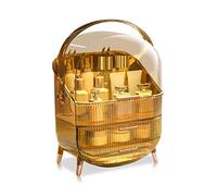 Galatée Gran Capacidad Retro Elegante a Prueba de Polvo Organizador Maquillaje,Cajas Almacenamiento Maquillaje, Organizador joyería multifunción - Ámbar