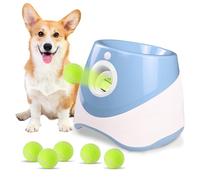 Galatée Lanzador Automático De Pelota, Pequeño Lanzador De Bolas Interactivo, Lanzacohadera Automática para Perros, Lanza De Pelota para Perros con 6 Mini Pelotas De Tenis(Azul)