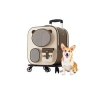 Galatée Mochila con Ruedas para Mascotas, Cómoda Mochila para Gatos con Ruedas Extraíbles, Transportador con Ruedas para Mascotas, Mochila para Perros para Viajes/Senderismo/Uso Al Aire Libre(Marrón)