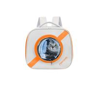 Galatée Mochila De Gatos, Portador De Mascotas Transparente y Plegable para Caminatas De Viaje, Mochila para Perros Ventilada, Mochila De Mascotas Transpirable para Gatito y Cachorro(Naranja)