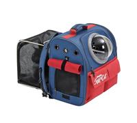 Galatée Mochila Expandible para Transportar Mascotas, Mochila para Gatos y Perros, Homologada por Aerolíneas, con Malla Transpirable para Viajes, Senderismo, Camping y Actividades Al Aire Libre(Azul)