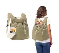 Galatée Mochila Frontal para Perros, Ajustable, con Ventilación En El Pecho para Mascotas y Gatos, para Senderismo, Camping y Viajes, Mochila De Viaje para Perros con Malla Ventilada(Verde Militar)