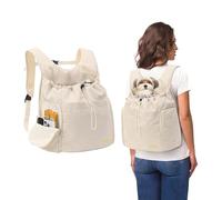 Galatée Mochila Frontal para Perros, Ajustable, con Ventilación En El Pecho para Mascotas y Gatos, para Senderismo, Camping y Viajes, Mochila De Viaje para Perros con Malla Ventilada(Blanquecino)