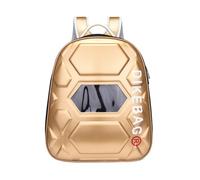 Galatée Mochila para Gatos, Gran Capacidad, Correas Transpirables para Los Hombros, Material De Poliéster Duradero, Bolsa De Viaje Transparente para Gatos/Perros (Oro)