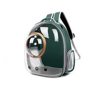 Galatée Mochila para Gatos, Mochila para Gatos Al Aire Libre, Mochila Impermeable Transparente para Perros, Mochila para Mascotas con Cápsula De Espacio Ventilado(Verde, Cubierta Transparente)