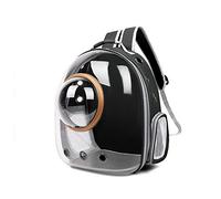 Galatée Mochila para Gatos, Mochila para Gatos Al Aire Libre, Mochila Impermeable Transparente para Perros, Mochila para Mascotas con Cápsula De Espacio Ventilado(Negro, Cubierta Transparente)