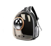 Galatée Mochila para Gatos, Mochila para Gatos Al Aire Libre, Mochila Impermeable Transparente para Perros, Mochila para Mascotas con Cápsula De Espacio Ventilado(Negro, Cubierta Dorada)