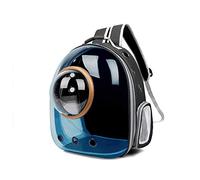 Galatée Mochila para Gatos, Mochila para Gatos Al Aire Libre, Mochila Impermeable Transparente para Perros, Mochila para Mascotas con Cápsula De Espacio Ventilado(Negro, Cubierta Azul Claro)