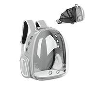 Galatée Mochila para Gatos, Mochila Transparente Expandible para Mascotas, Mochila para Gatos con Cápsula Espacial Ventilada, Mochila Portátil para Cachorros para Viajes De Camping(Gris)
