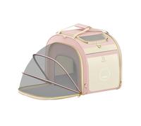 Galatée Mochila para Mascotas, Bolsa De Viaje para Mascotas Aprobada por Aerolíneas De Lado Suave, Malla Transpirable, Mochila Extensible para Perros para Senderismo, Camping(Rosa Claro)