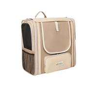 Galatée Mochila para Mascotas, Bolso Portátil para Gatos y Perros, Malla Hueca Transpirable, Hecha De Tela Oxford, Plegable para Un Fácil Almacenamiento (Caqui)
