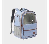 Galatée Mochila para Mascotas, De Tela Oxford Transpirable para Gatos y Perros, Panel De Alta Transparencia para Reducir La Ansiedad, Plegable con Gran Capacidad, Aberturas Frontal y Lateral (Azul)