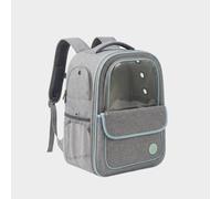 Galatée Mochila para Mascotas, De Tela Oxford Transpirable para Gatos y Perros, Panel De Alta Transparencia para Reducir La Ansiedad, Plegable con Gran Capacidad, Aberturas Frontal y Lateral (Gris)