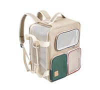 Galatée Mochila para Mascotas, Fabricada En Poliéster Transpirable y Resistente, Una Mochila Multiusos con Asas para Los Hombros y para Llevar En La Mano(Caqui,Sin Varilla De Tracción)