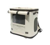 Galatée Mochila para Mascotas, Gran Capacidad, Transpirable, Protege La Columna Vertebral y Reduce La Presión, Cortina Enrollable para Evitar El Estrés, Se Mantiene De Pie y Es Plegable (Beige)