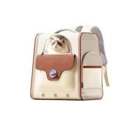 Galatée Mochila para Perros, Bolsa De Viaje Ventilada para Senderismo para Mascotas, Mochila para Gatos Aprobada por Aerolíneas, Bolsa Plegable para Mascotas Que Pesa hasta 8 Kg(Blanco Roto)